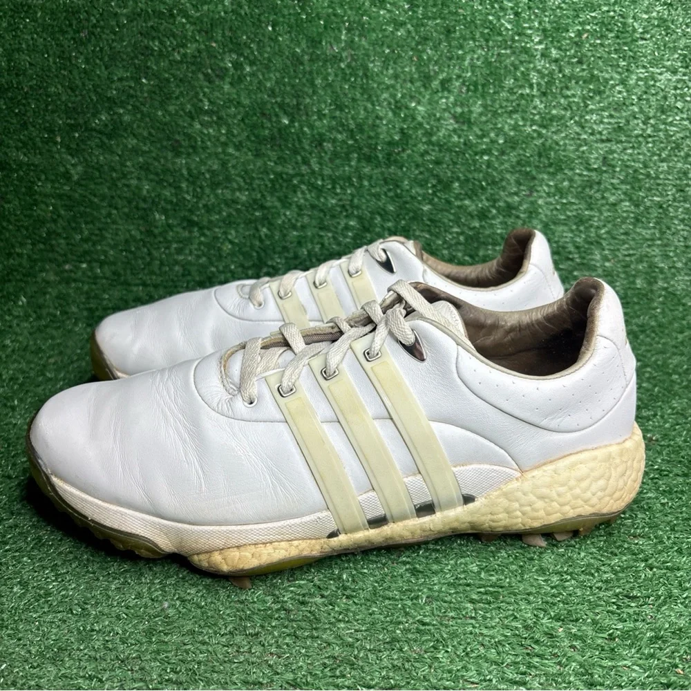 Adidas Tour 360 22 Men’s Size 12 Softspike Golf Shoes White‎ Gray Leather GV7245